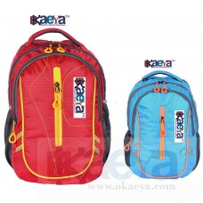 OkaeYa 30 L Polyester Laptop Backpack For 13.5-14.1"Notebook Size (Red and skyblue Color)